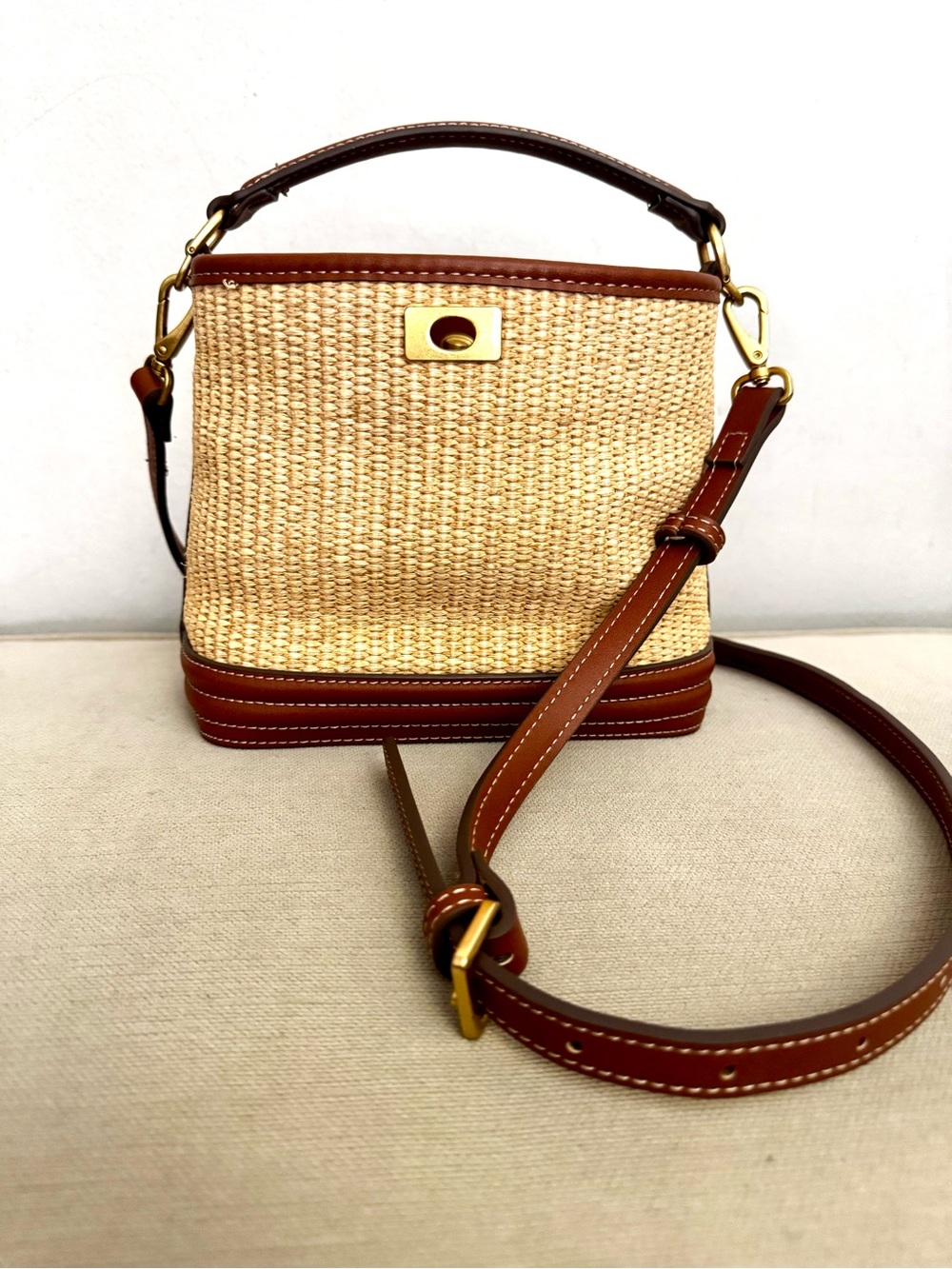 MNG Mango Raffia Crossbody Bag - Picture 4 of 15